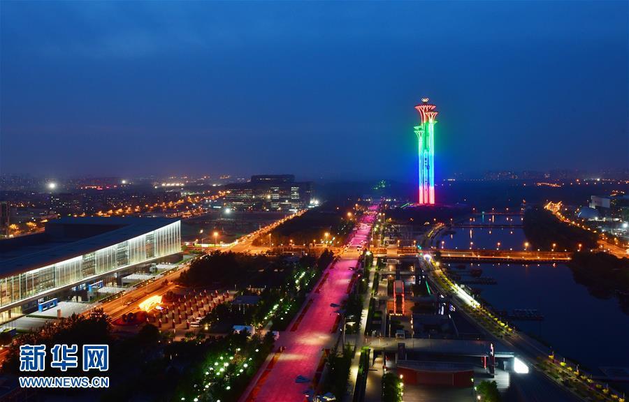 奥林匹克中心区点亮生命之树，光影盛宴的象征意义