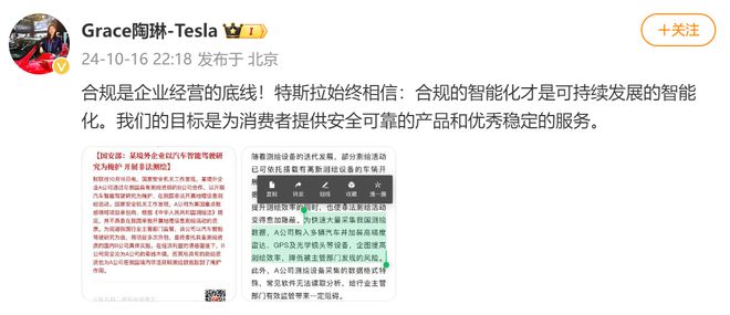 特斯拉陶琳谈某境外企业非法测绘，守护国家安全与隐私的底线挑战